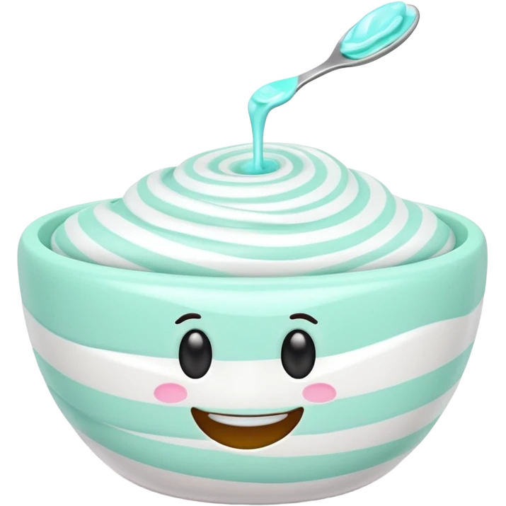 toothpaste, soft swirl, glossy, fresh color white or mint green or striped, clean 3D, soft shadows, emoji scale emoji