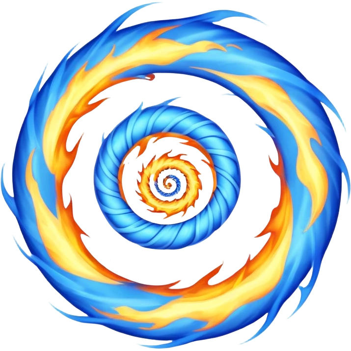 flame in a spiral shape made from blue fire emoji