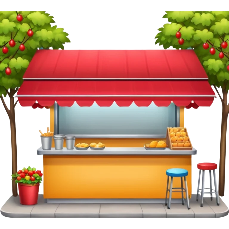 small roadside foodstall, front facing emoji