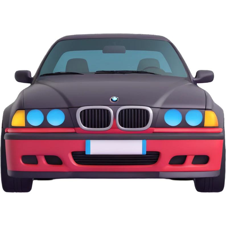 BMW E36 car with a mustache emoji