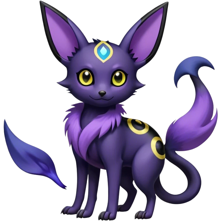 Noibat-Umbreon-Espeon-hybrid, full body, special markings emoji