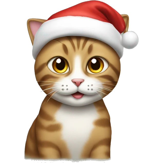 Cat wearing Santa hat emoji