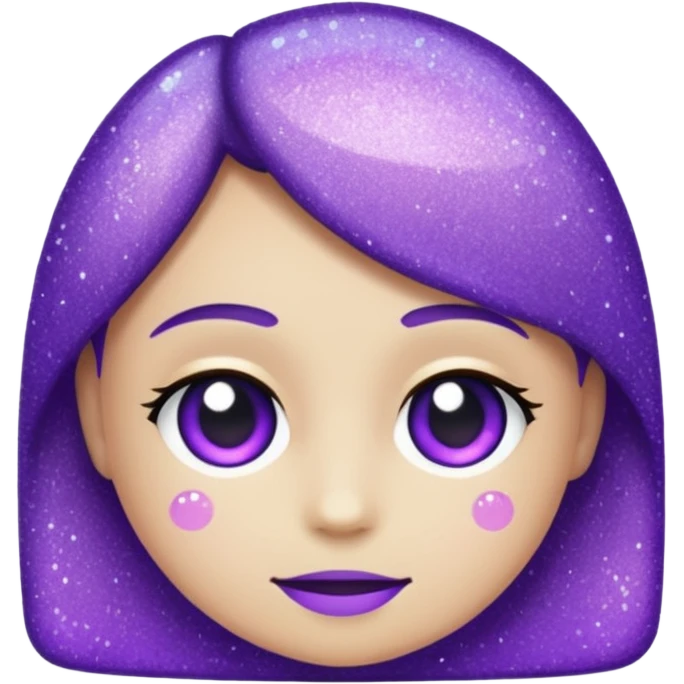 glitter cian and purple staight emoji