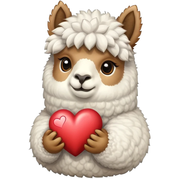 Alpaca with a big heart ￼ emoji