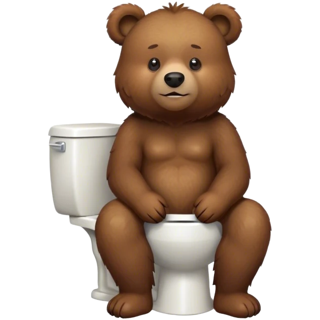 Brown bear sitting on a toilet emoji