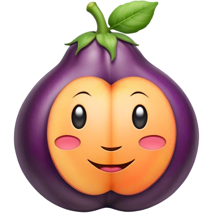 Eggplant inside a peach emoji