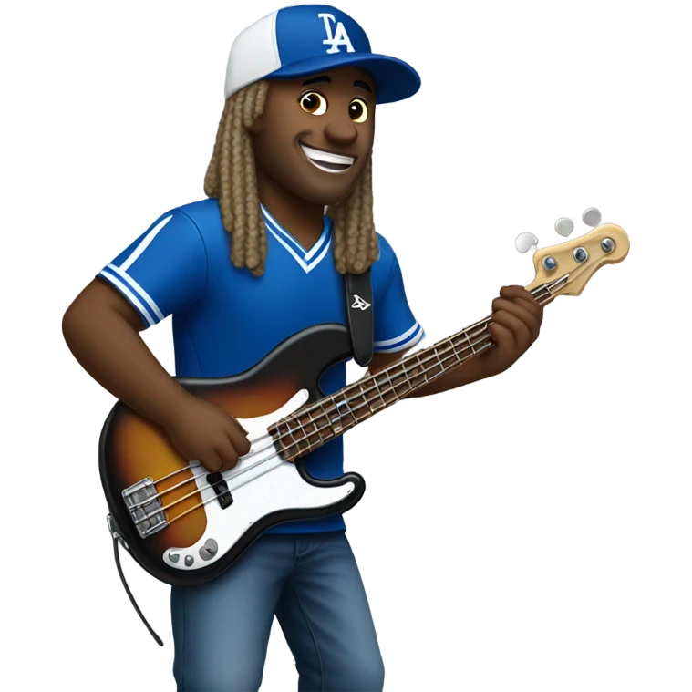 Bass player with dodger hat on emoji
