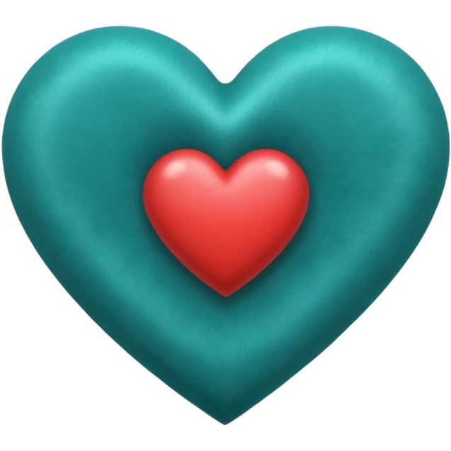 heart with a velvet teal center emoji