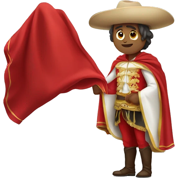 torero with a red blanket in hands emoji