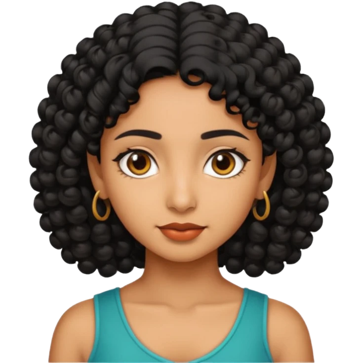 Indian fat girl south Indian curly short black hair tan darker skin emoji