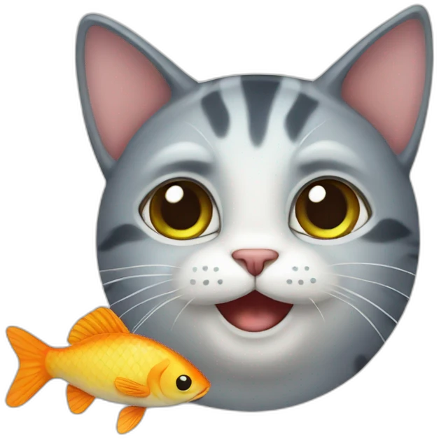 Cat with fish emoji