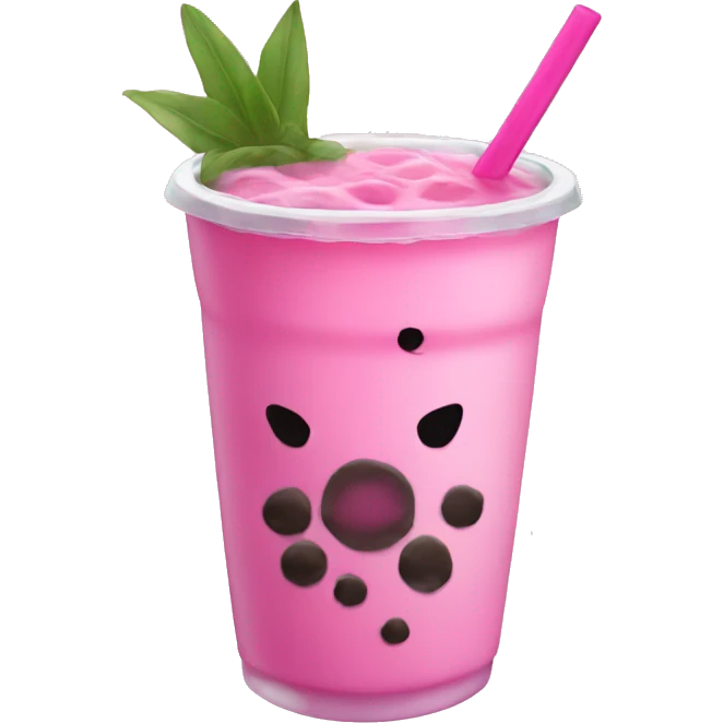 boba drink pink emoji