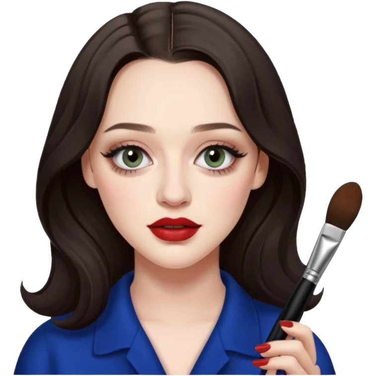 Kat Dennings doing make up emoji