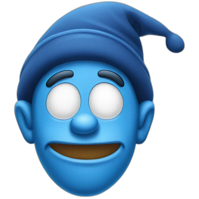 blue sleepy smurf emoji