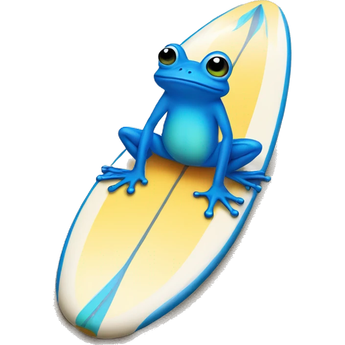 Blue frog on surf board emoji