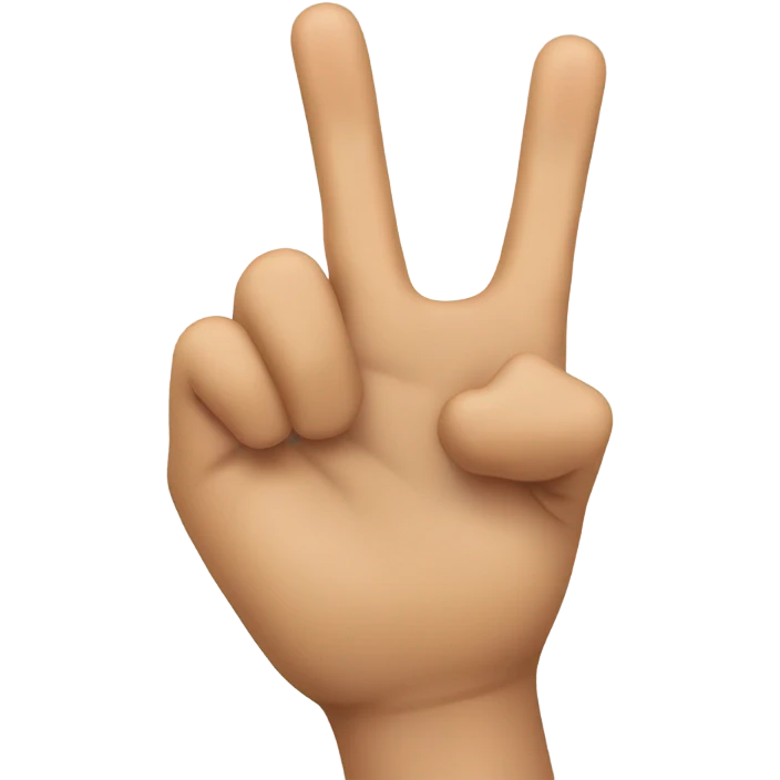 yvl hand sign keep thumb index and middle finger up emoji