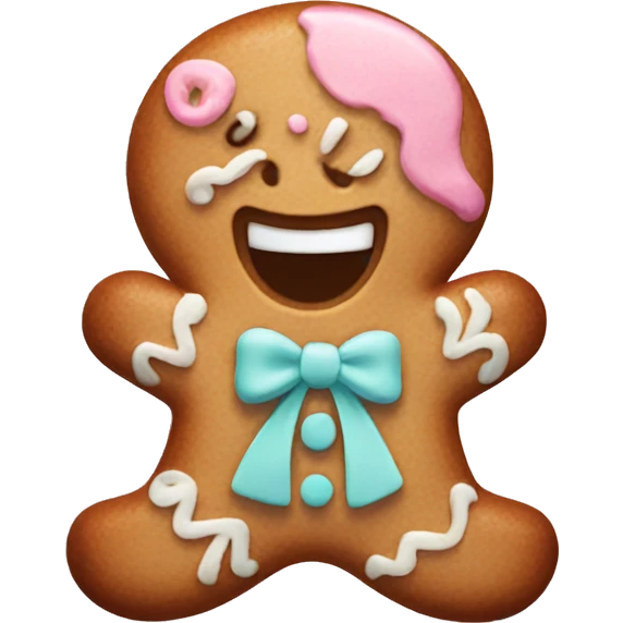 Pastel gingerbread man emoji