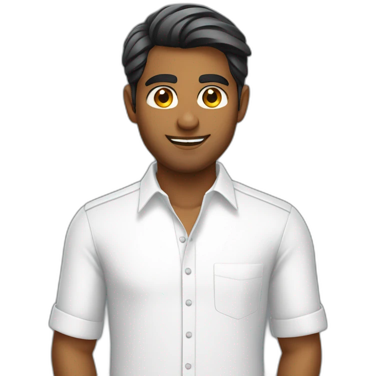 handsome sri lankan guy wearing white shirt emoji