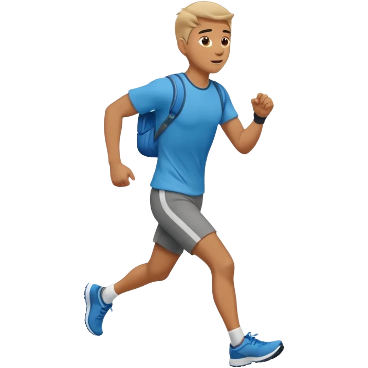man running to the right, full body, walking clothes emoji