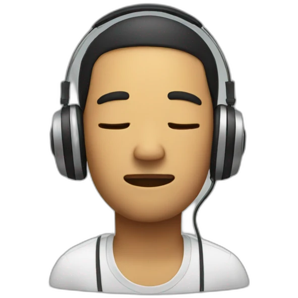 man in headphones closed his eyes emoji