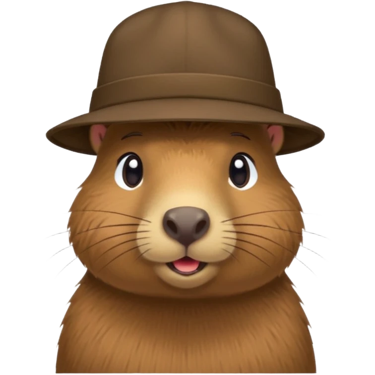 Capybara with a hat and cute emoji