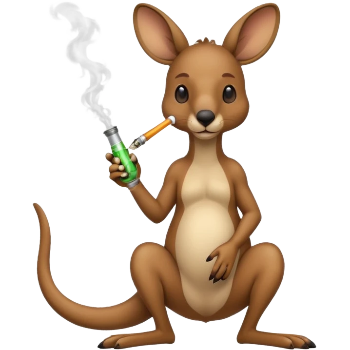 Kangaroo with a bong emoji