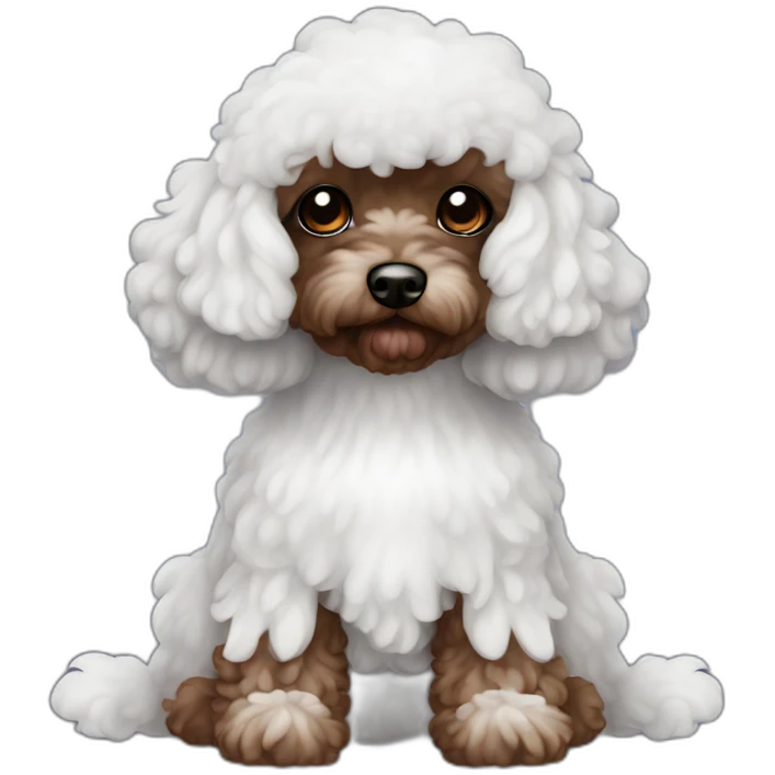 Dark brown toy poodle ghost costume emoji