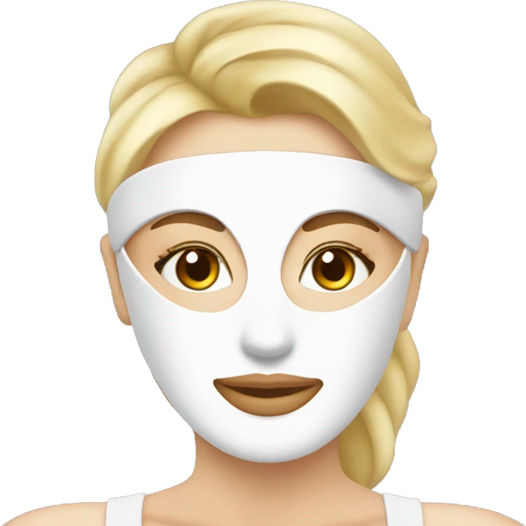 Blonde Lady with face mask spa beauty full face relaxing emoji