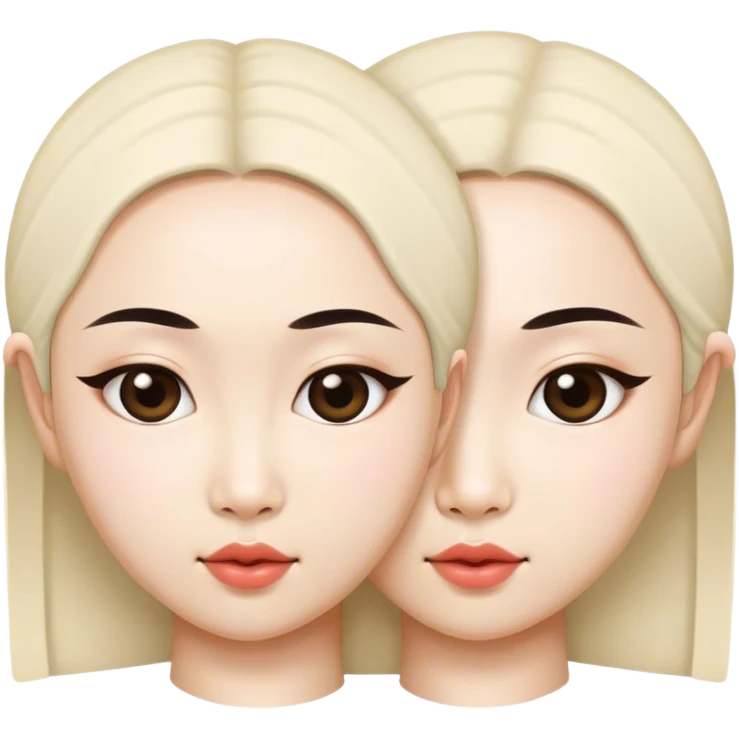 Vintage circus beautiful Asian female siamese twins  emoji