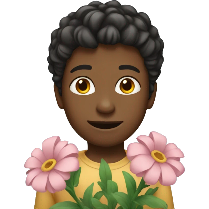 boy with flowers emoji