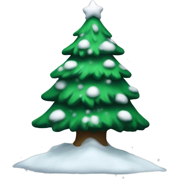 Christmas tree with snow on it emoji