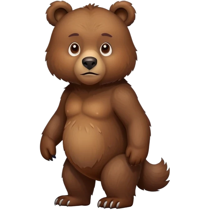Fierce brown bear walking on four paws with serious face, stern expression, natural pose, realistic appearance emoji