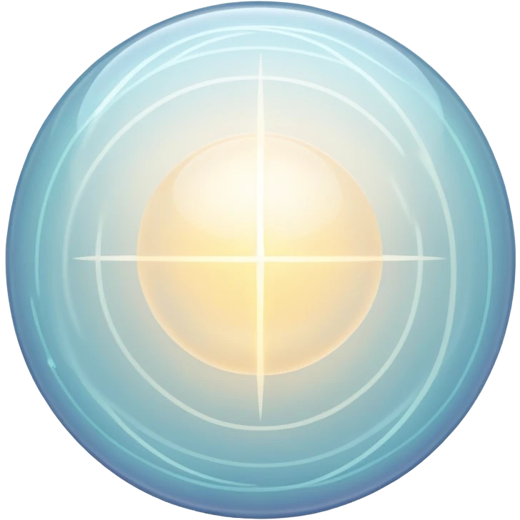 Delicate ethereal energy sphere with subtle radiating lines, personal style essence, soft minimalist design emoji