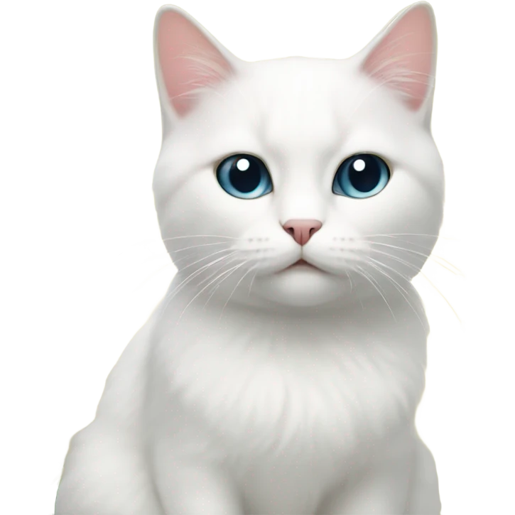 Small white cat sitting next to a Christmas tree emoji