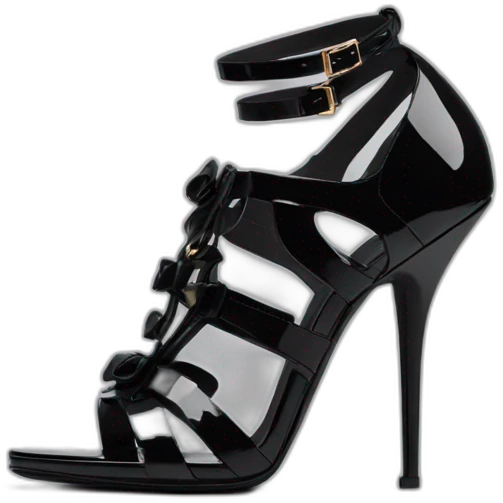 YSL TRIBUTE heels SANDAL black PATENT LEATHER emoji