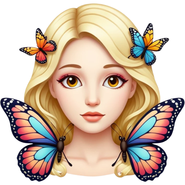 Woman wearing a butterfly  emoji