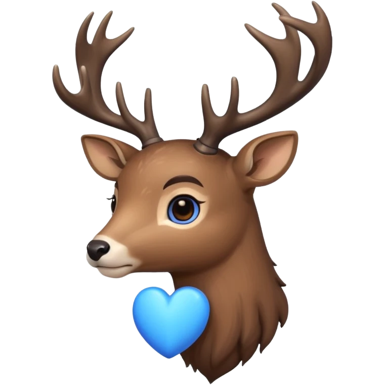 Deer with blue heart emoji