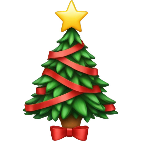 Christmas tree with red bows instead of a star   emoji