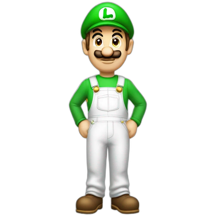 Luigi bros in white overalls emoji