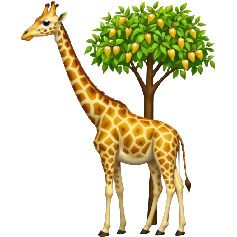 giraffe eating leaves from a tree emoji