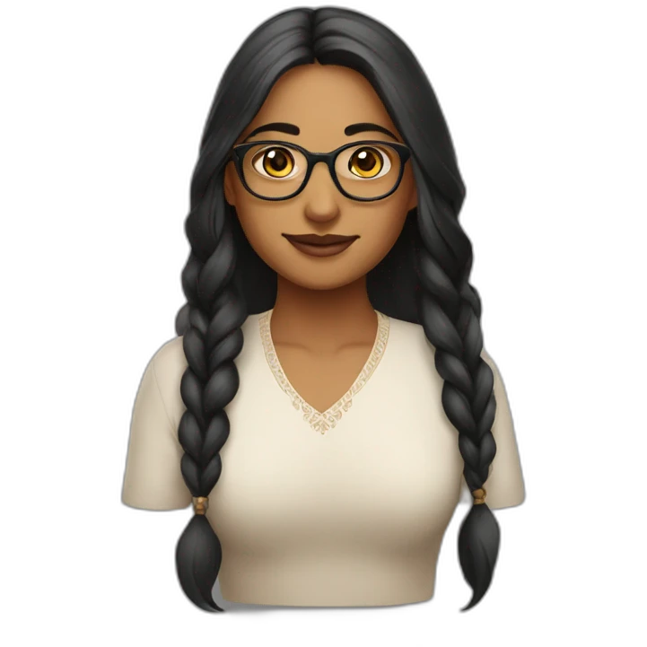 Beautiful Indian with glasses emoji