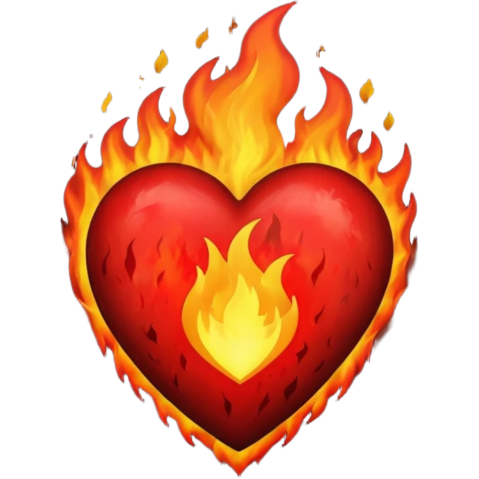 Black and red heart on fire emoji