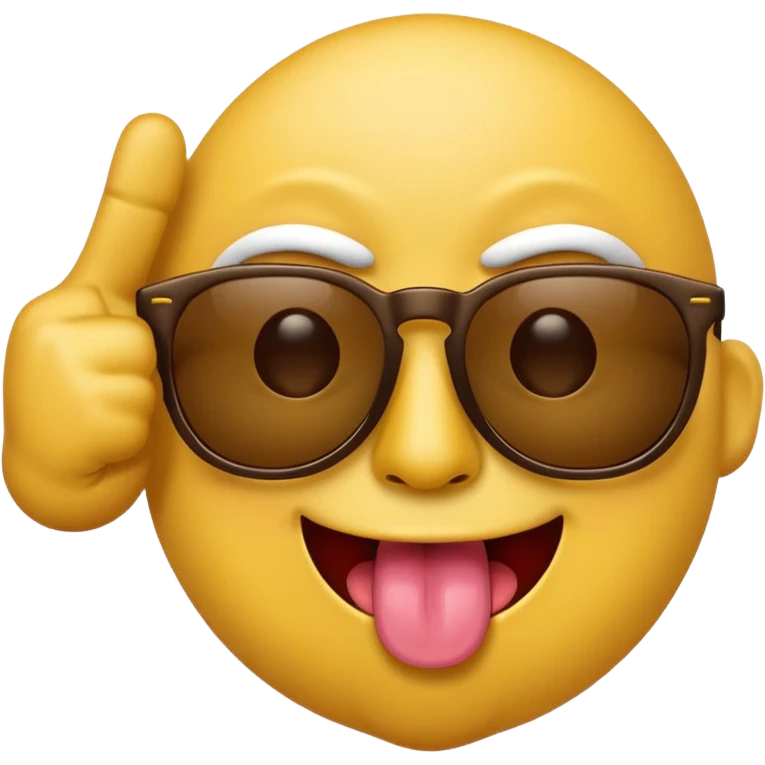 Fassa um emoji simples aquele da carinha amarelo de óculos escuro dando uma língua bem ofensiva e mostrando o dedo do meio da mesma forma.o óculos tem que ser escuro total. Faça com emoji simples aquele da carinha amarelo  emoji
