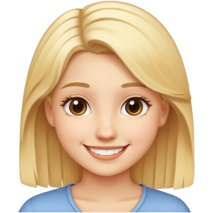 smiling girl with blonde hair emoji