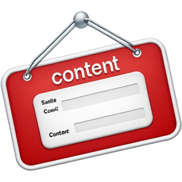 Remove the ring, keep the classic red and white name tag with the word 'content' emoji