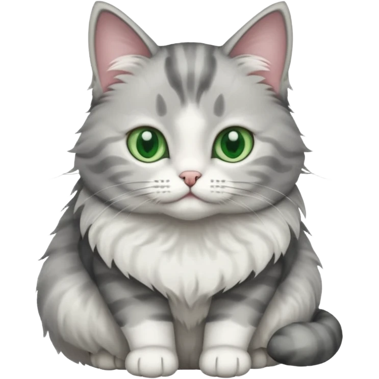 Gatita gris y blanca  emoji