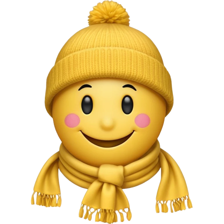 smiley face cold hat scarf emoji
