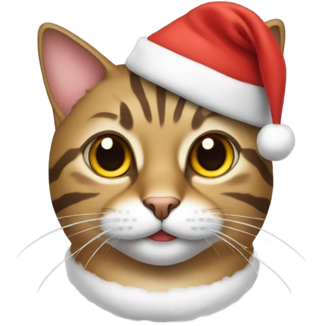 Tabby cat with a santa hat  emoji