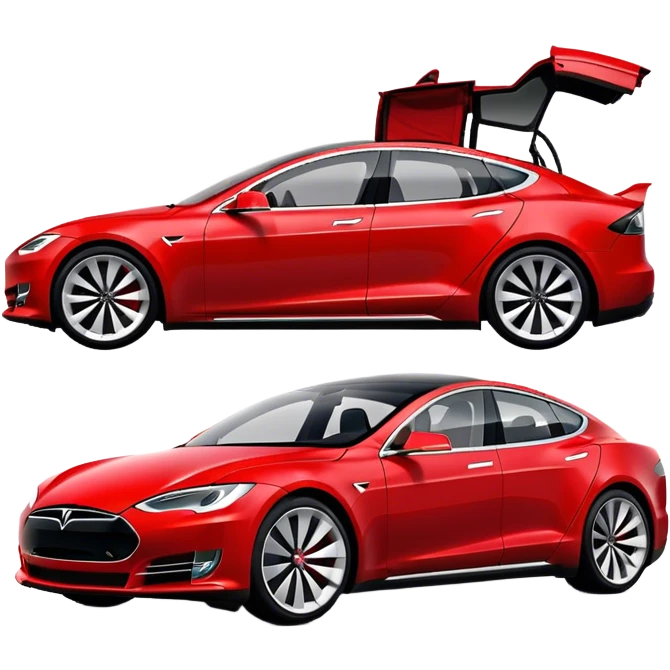 Tesla Model S - Tesla (Model Year: 2022) (Iconic colour: Red) emoji