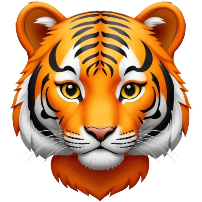 Bengal tiger with orange fur and black stripes emoji